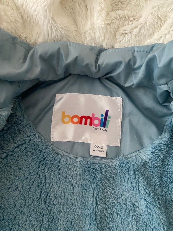 Mavi Kürklü Bebek Montu - Görsel 3