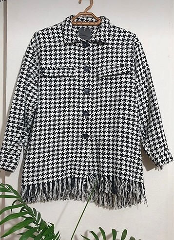 Zara Orjinal Zara Kazayağı saçaklı oversize blazer