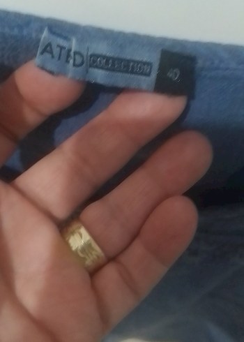 40 Beden Düğmeli Kısa Kollu Lacivert Keten Bluz