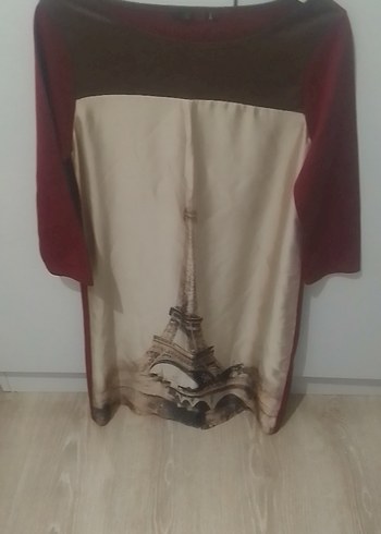 Bordo Paris Temalı Kadın Tunik