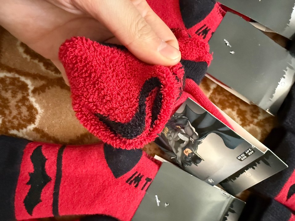 Kırmızı Baskılı Erkek Çorabı - Görsel 4