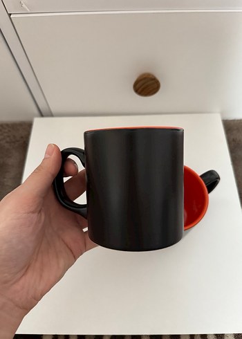 İç kısmı tütüncü, dışı siyah seramik kupa seti - Görsel 4