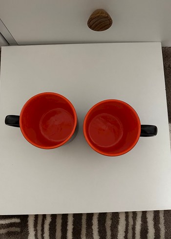 İç kısmı tütüncü, dışı siyah seramik kupa seti - Görsel 2