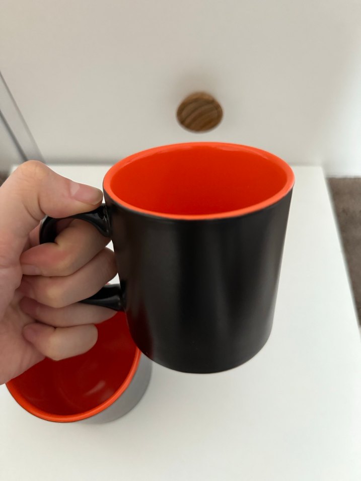 İç kısmı tütüncü, dışı siyah seramik kupa seti - Görsel 5