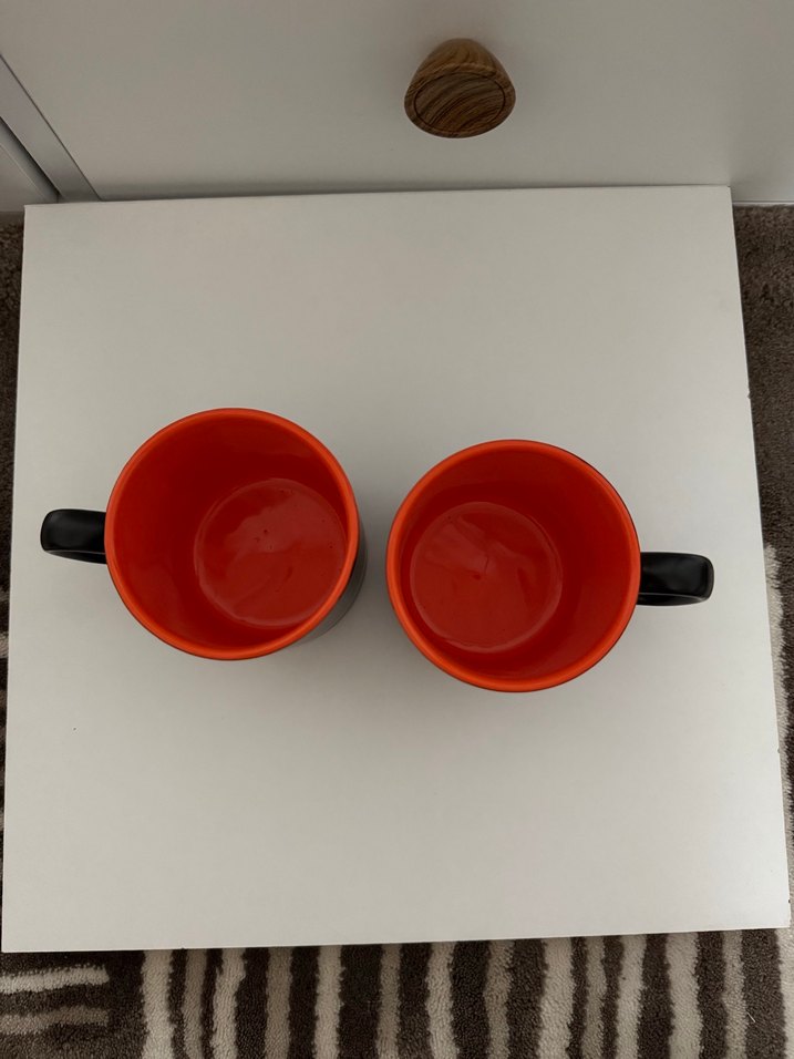 İç kısmı tütüncü, dışı siyah seramik kupa seti - Görsel 2