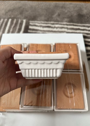 Bej Ahşap Kapaklı kahvaltılık seti - Görsel 3