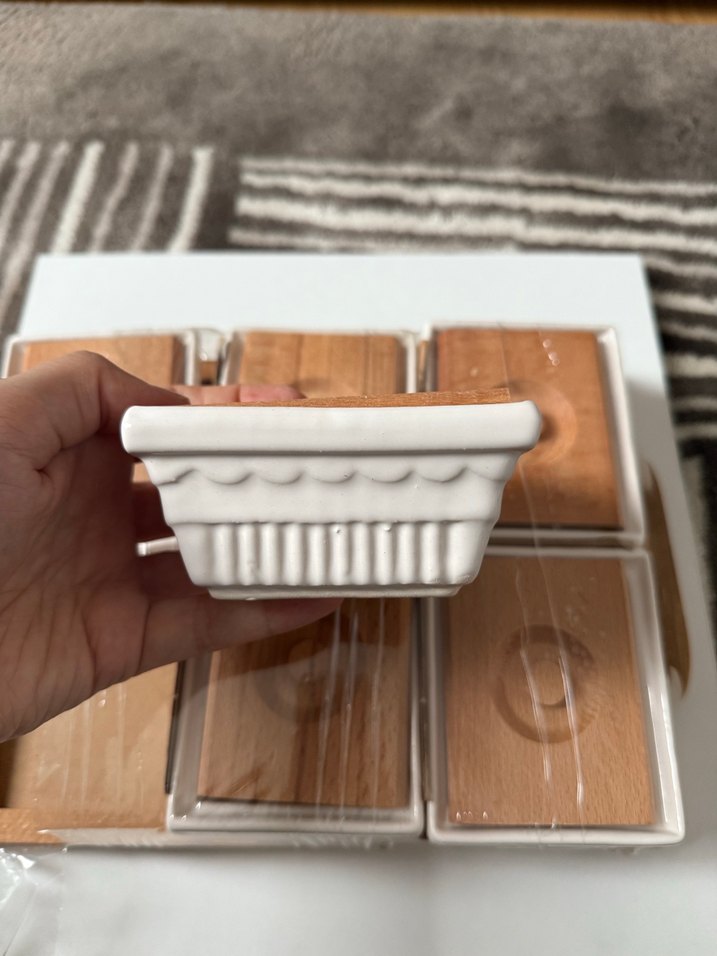 Bej Ahşap Kapaklı  kahvaltılık seti - Görsel 3