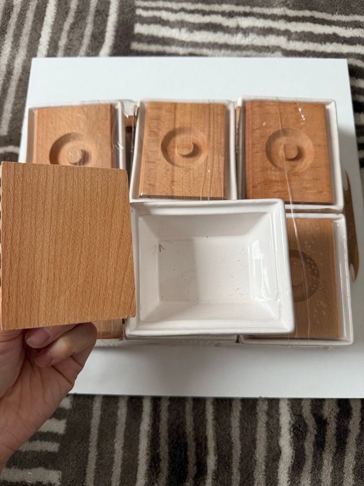 Bej Ahşap Kapaklı  kahvaltılık seti - Görsel 5