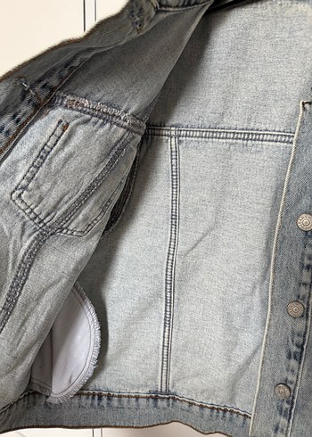 Taşlı gri Kadın Kot Yelek - Görsel 3