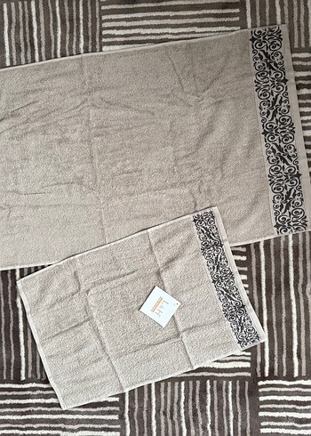 Modern Klasik Desenli Kahverengi Havlu Seti - Görsel 3