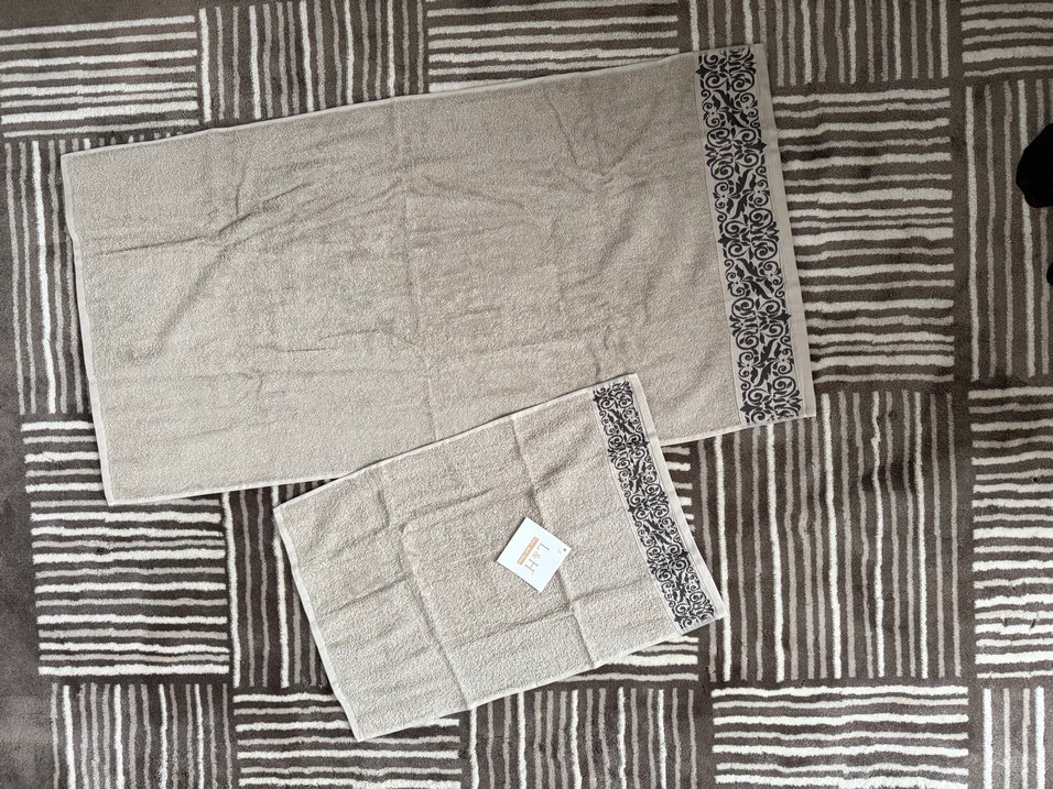 Modern Klasik Desenli Kahverengi Havlu Seti - Görsel 3