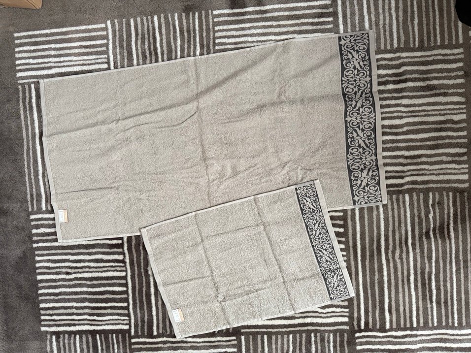 Modern Klasik Desenli Kahverengi Havlu Seti - Görsel 4