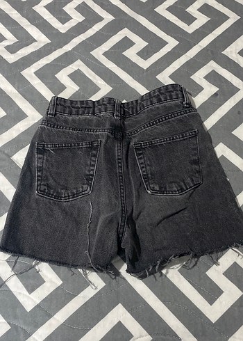 Gri Midi Denim Şort - Görsel 2