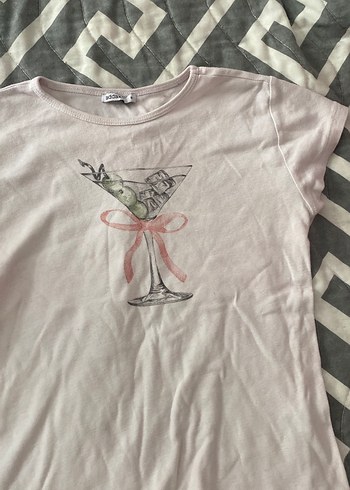 Pamuklu Beyaz Kısa Kollu Baskılı Tişört - Görsel 2