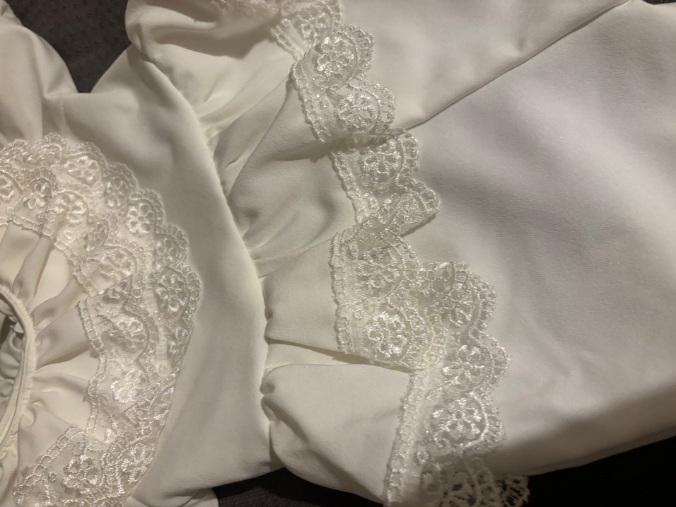 Kız Çocuk Beyaz Dantel İşlemeli Bolero - Görsel 3