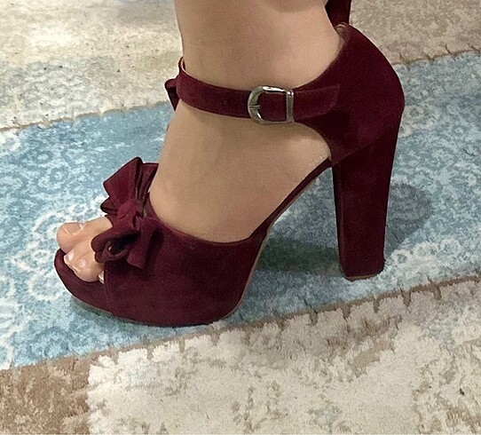 38 Beden bordo Renk Bordo Şık topuklu ayakkabı