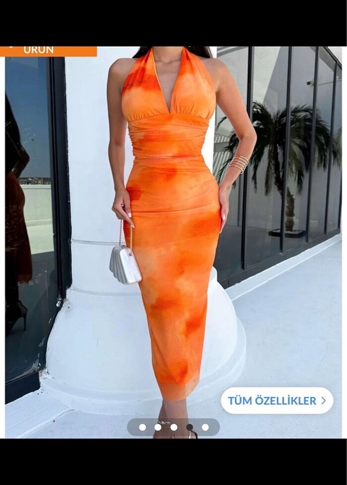 Turuncu elbise - Görsel 3