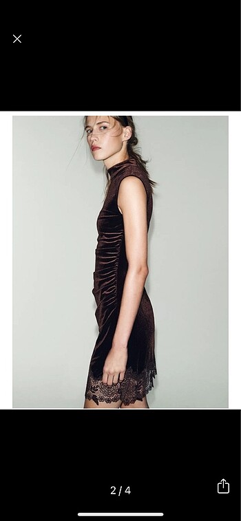 Zara kadife elbise - Görsel 2