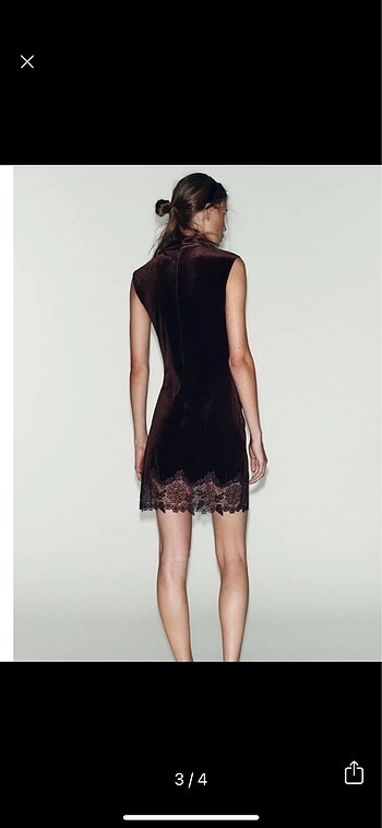 Zara kadife elbise - Görsel 3