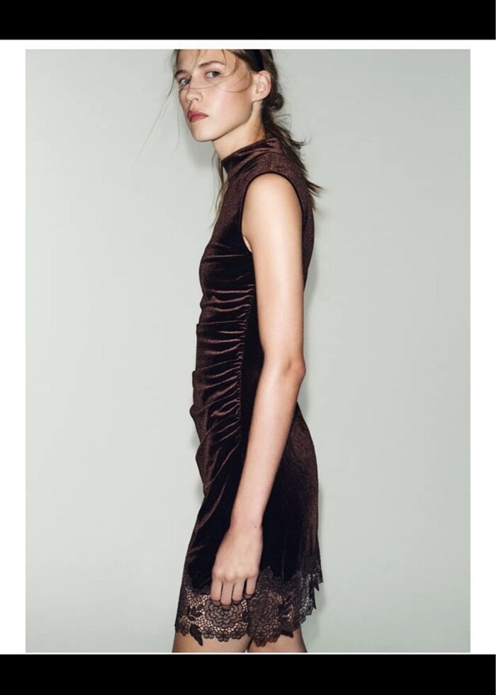 Zara kadife elbise - Görsel 2