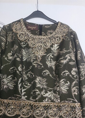 38 Beden yeşil Renk Kaftan tesetyür elbise
