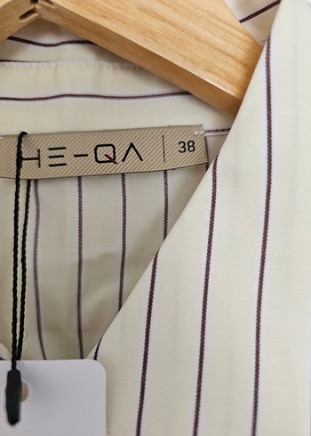 %100 pamuk çizgili gömlek tunik - Görsel 6