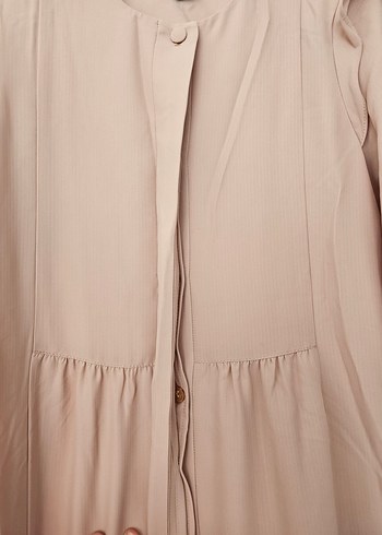 Tuğba Vizon Uzun Kollu Salaş Kadın Elbise Ferace - Görsel 7