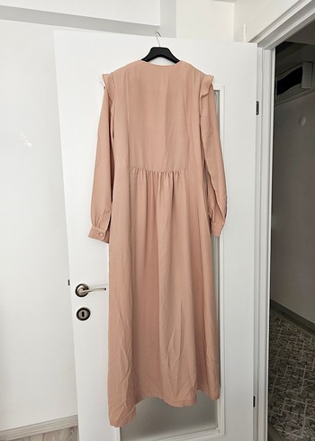 Tuğba Vizon Uzun Kollu Salaş Kadın Elbise Ferace - Görsel 8