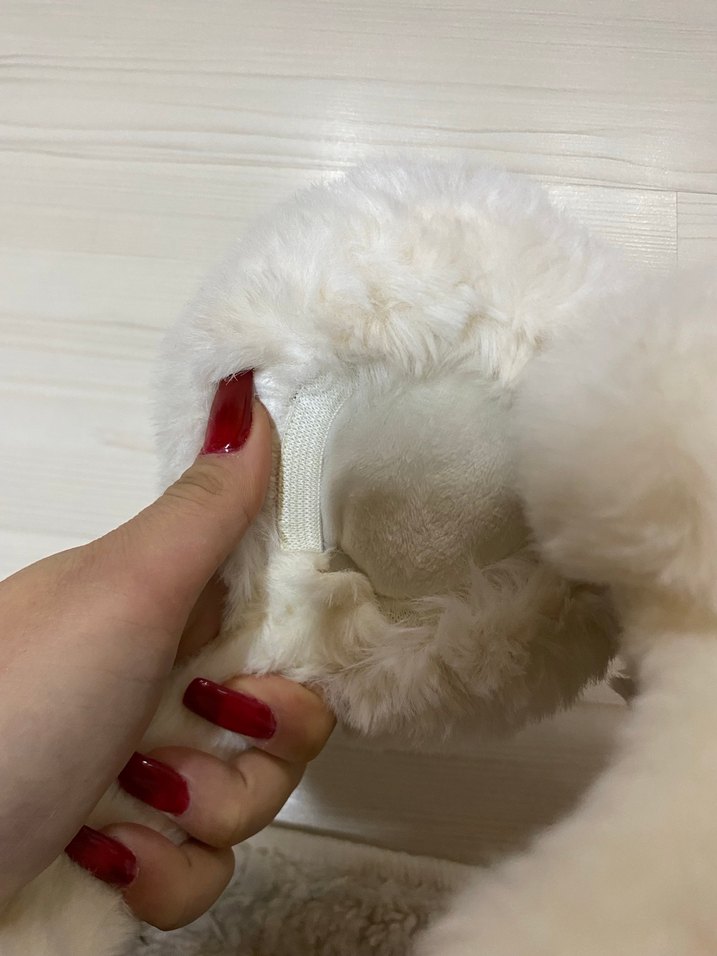 Beyaz Peluş Kedi Kulaklığı - Görsel 2