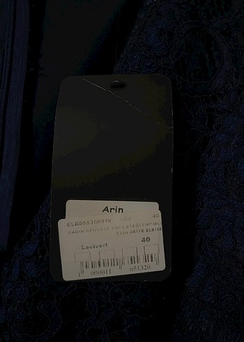 Lacivert V Yaka Dantel Midi Elbise - Görsel 2