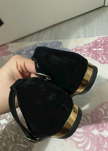 Siyah Kadın Topuklu Babet - Görsel 3