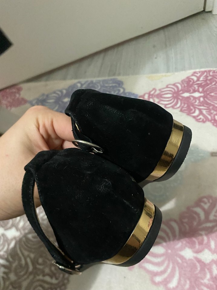 Siyah Kadın Topuklu Babet - Görsel 3