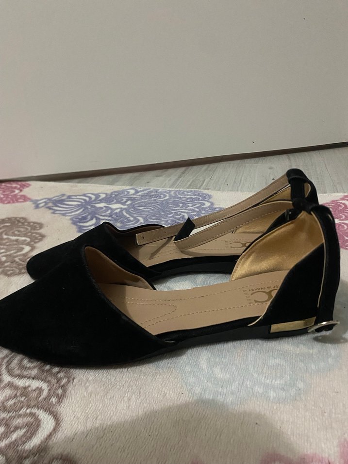 Siyah Kadın Topuklu Babet - Görsel 2