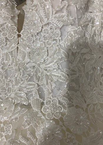 Beyaz Straplez Midi Bohem Gelinlik - Görsel 3