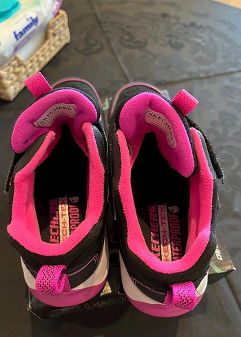 Pembe Baskılı Kız Spor Ayakkabı Velcro - Görsel 3