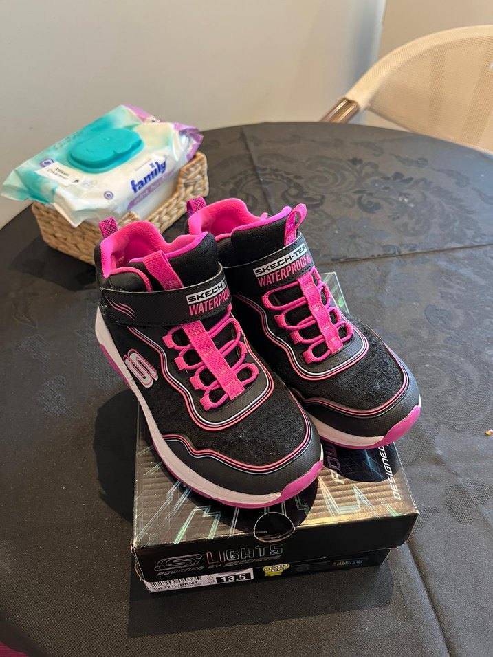 Pembe Baskılı Kız Spor Ayakkabı Velcro - Görsel 5