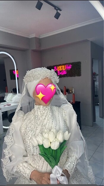 Balon kol gelinlik
