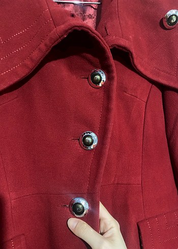 Kırmızı Kadın Kaban - Görsel 3