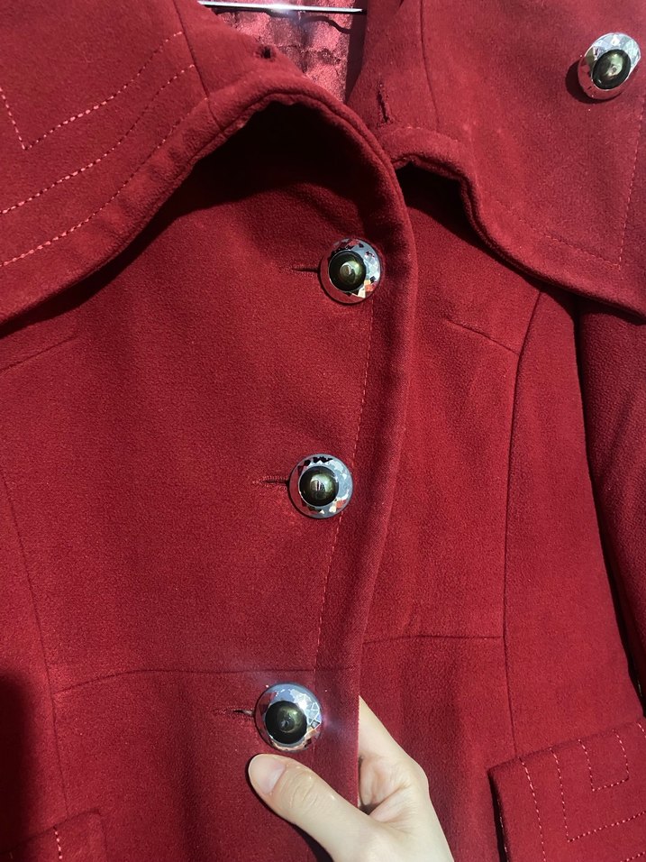 Kırmızı Kadın Kaban - Görsel 3