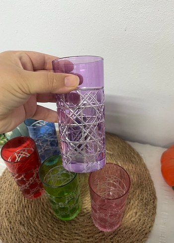Renkli İşlemeli Cam Bardak Seti - Görsel 4
