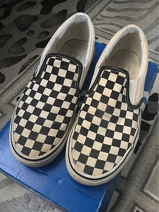 vans orjinal unisex piti kareli siyah beyaz 40num ayakkabı