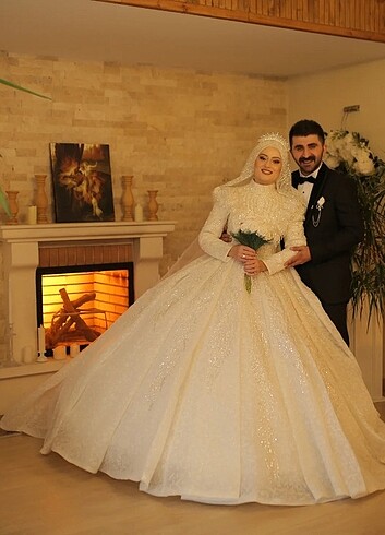 40 Beden beyaz Renk Gelinlik