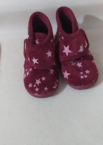 Bordo Yıldız Desenli Kız Çocuk Ev Pamdufu - Görsel 2