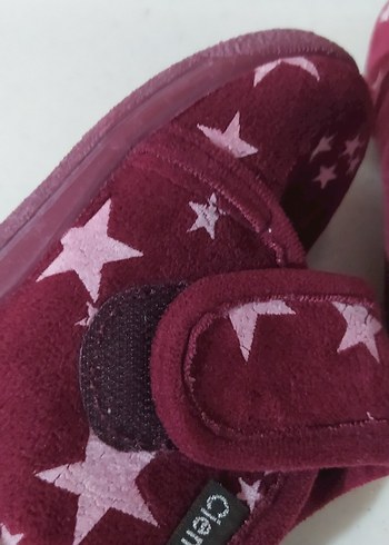 Bordo Yıldız Desenli Kız Çocuk Ev Pamdufu - Görsel 6