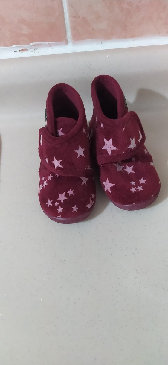 Bordo Yıldız Desenli Kız Çocuk Ev Pamdufu - Görsel 2