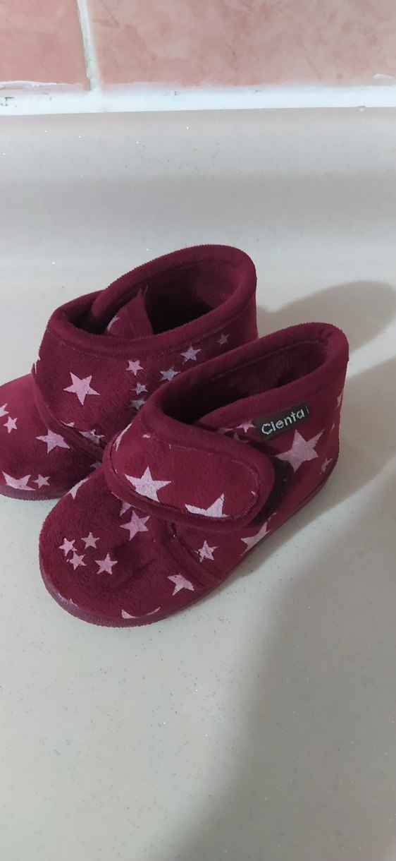 Bordo Yıldız Desenli Kız Çocuk Ev Pamdufu - Görsel 3