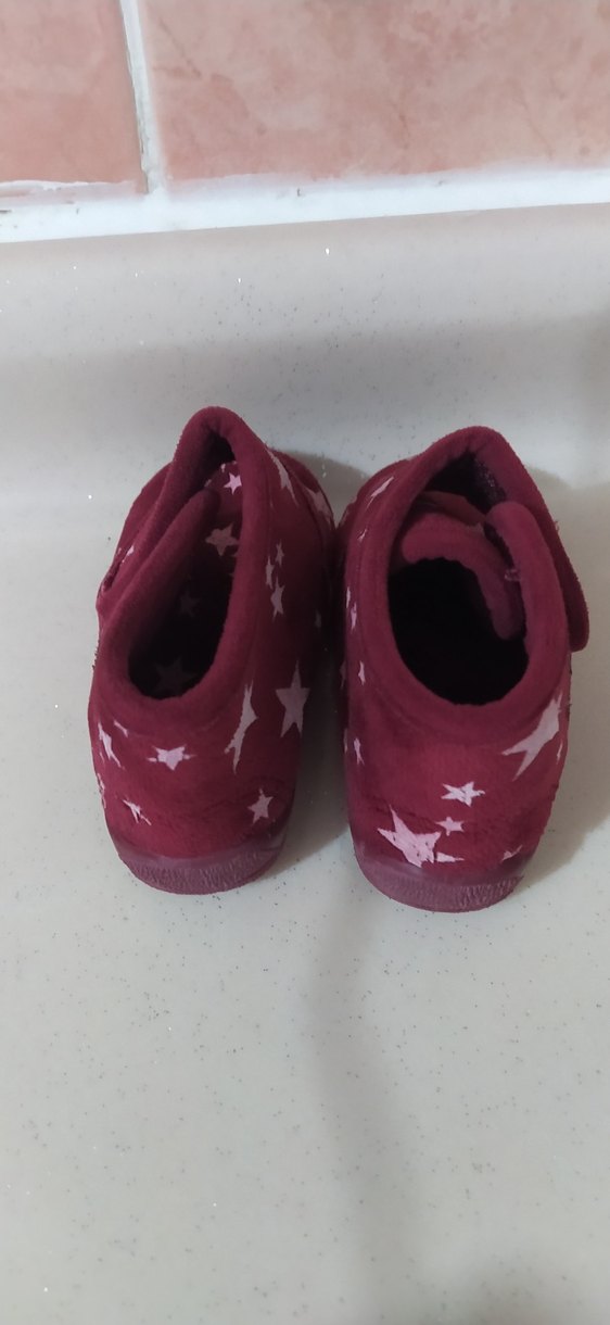 Bordo Yıldız Desenli Kız Çocuk Ev Pamdufu - Görsel 5