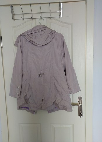 Gri Midi Kadın  Fermuarlı yağmurluk - Görsel 4