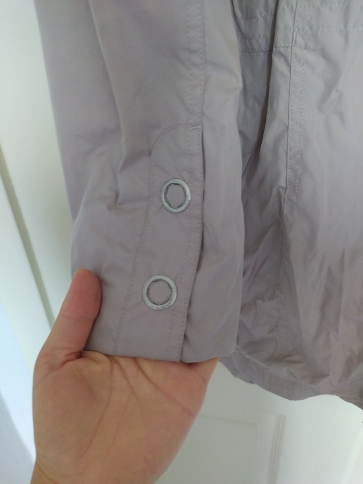 Gri Midi Kadın  Fermuarlı yağmurluk - Görsel 5