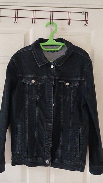 Vintage Siyah Denim Kot Ceket